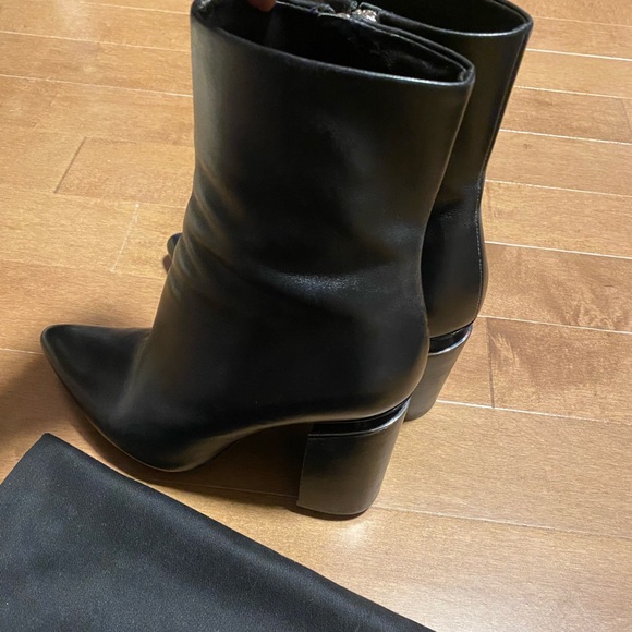 Alexander Wang 🔥 Kirby 🔥 Sculptural Black Leather Pointed-toe Booties 🙌 - Picture 4 of 12